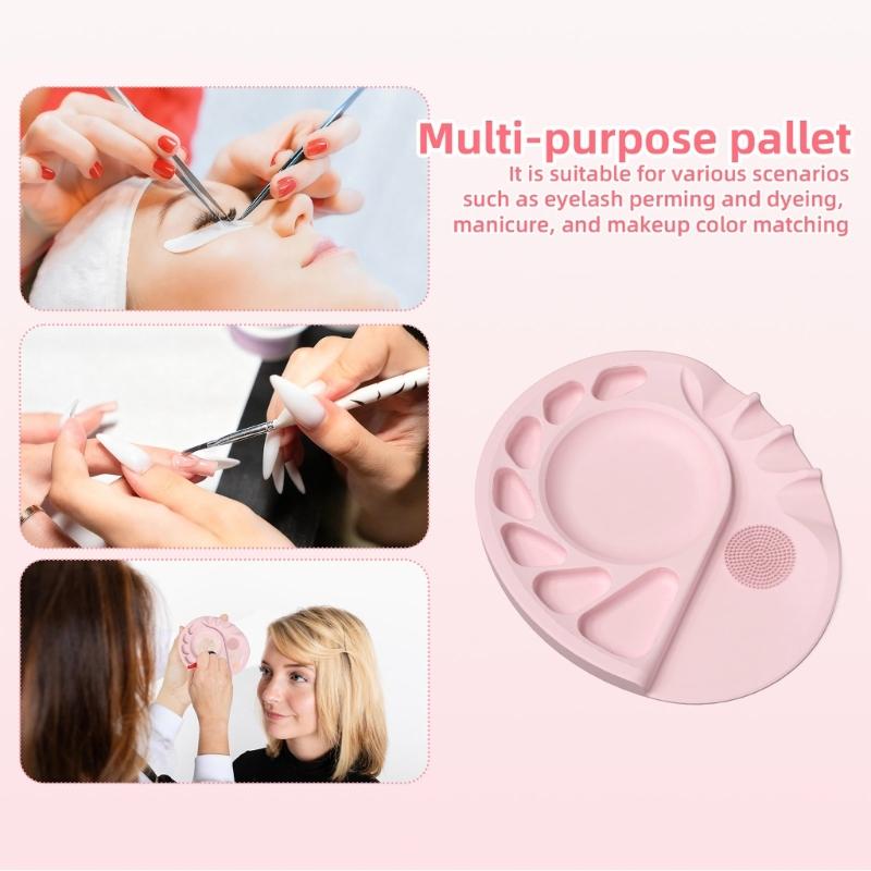 Portable Silicone Cosmetic Palette with Smooth Surfaces for Quick Cleanup and Travel Friendly Makeup Adjustments