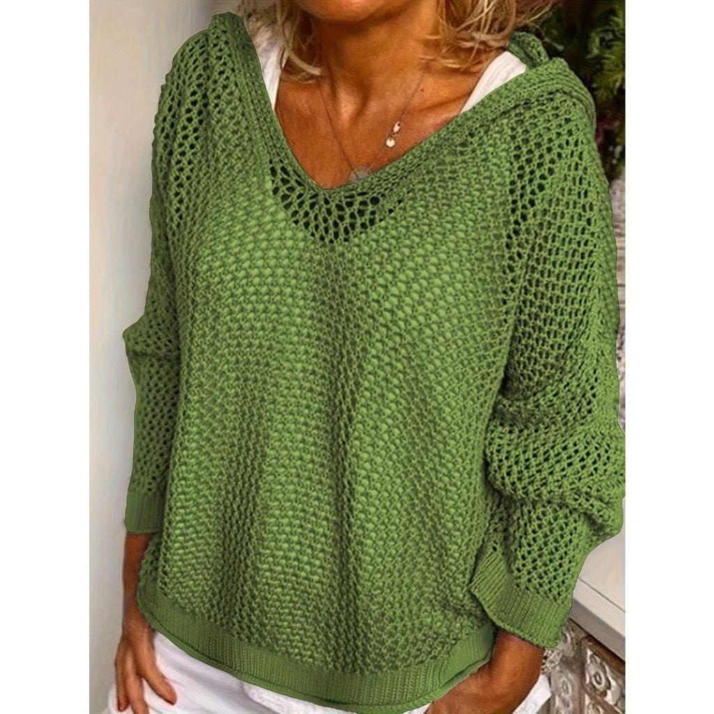 Knitted Jacket, Sun Protective Knitted Sweater, Hooded, Sun Protective Clothing, Loose Sweater