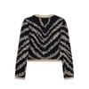 Autumn Winter Sweater Cardigans Women Single Breasted Luxury Beading Striped Casual Knitwear Traf Tops Mujer New In C-187