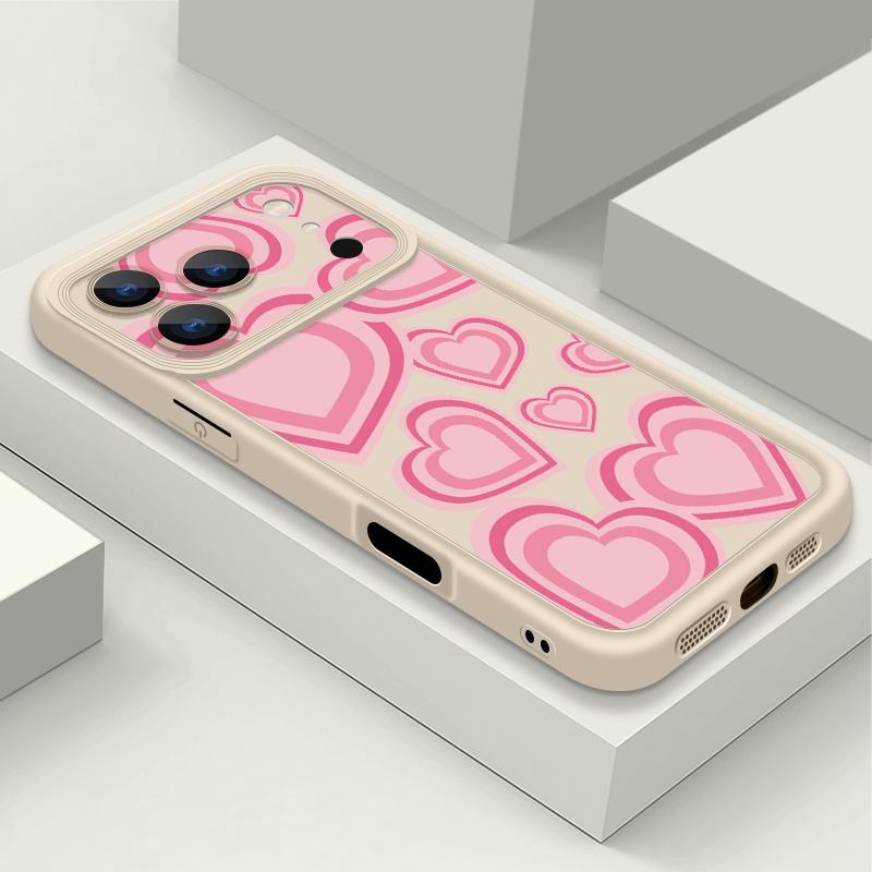 For iPhone 17 Pro Max Case Y2K Retro Gradient Love Hearts Pattern Shockproof Bumper Soft Silicone Cover For iPhone 16 15 14 13 Pro 12 11 16E Air