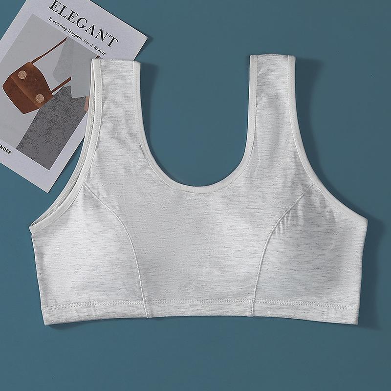 Women's Cotton Vest-Style Bra for Middle-Aged & Elderly: Lightweight Summer T-Shirt Underwear