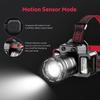 Zoomable Headlamp Rechargeable LED Head Light with 5 Modes Adjustable Flood To Spot Beam for Hands-Free Lighting in Outdoor Work Emergency