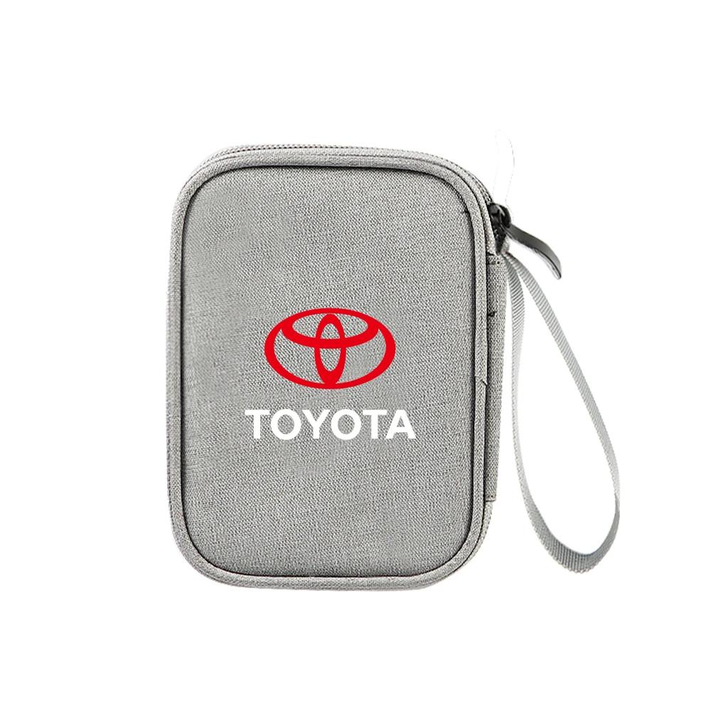 

Сумка для хранения ключей от машины, телефона, кабеля для передачи данных, многофункциональный автостайлинг для Toyota Corolla Camry RAV4 Yaris C-HR Avensis Auris Hilux TRD
