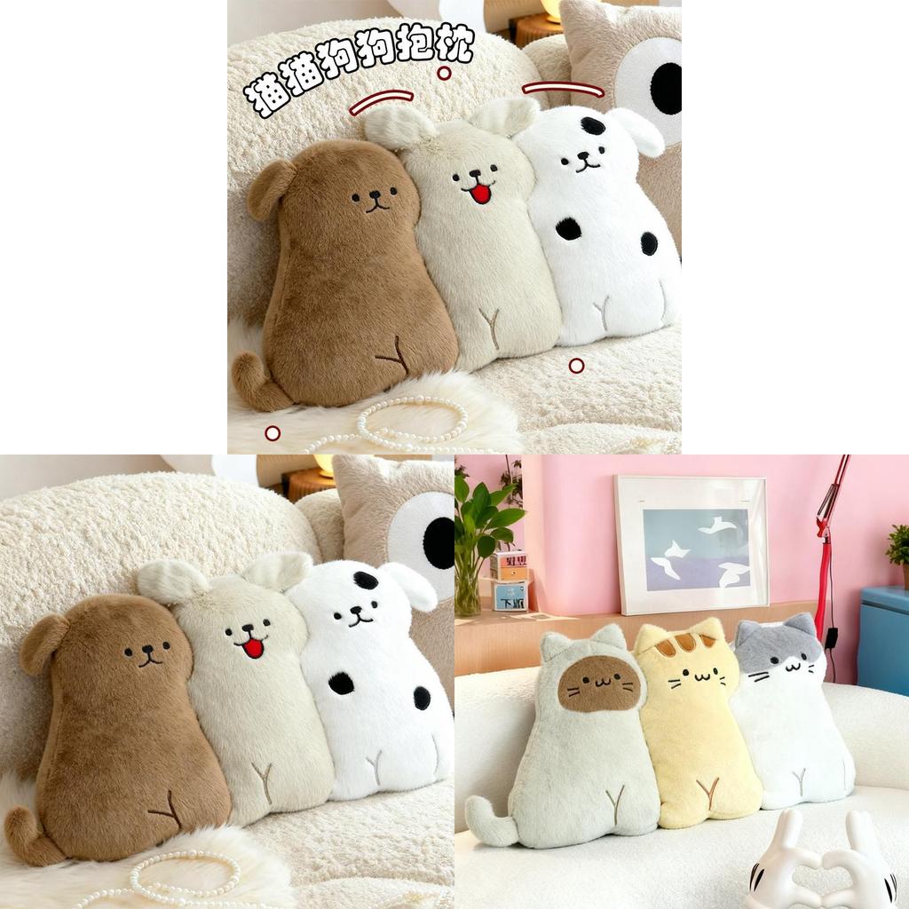 Plush Dog Bedside Pillow With Pp Cotton Filling For Kids And Teens