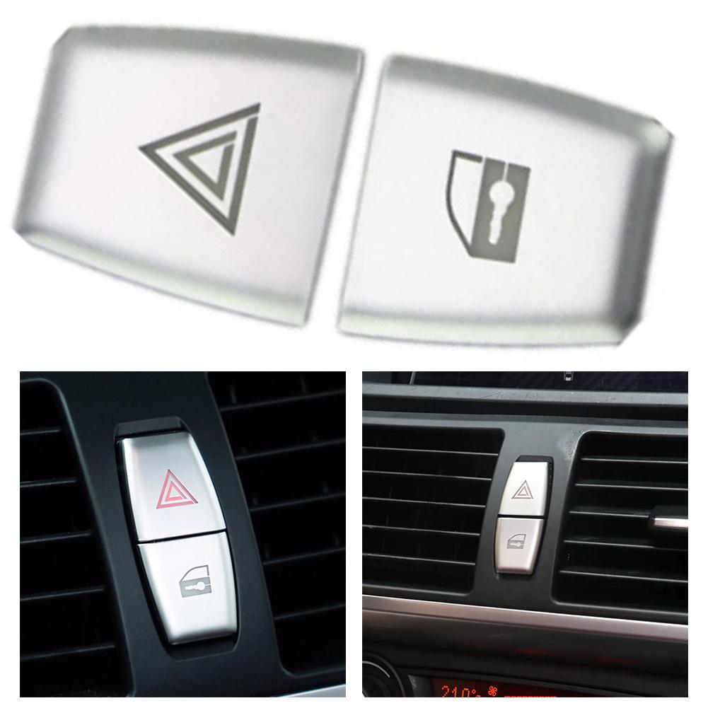 1) Car Warn Light Switch Button Cover Sticker Trim For BMW X1 X6 E70 E71 E84 E60 Perfect Match Easy Installation