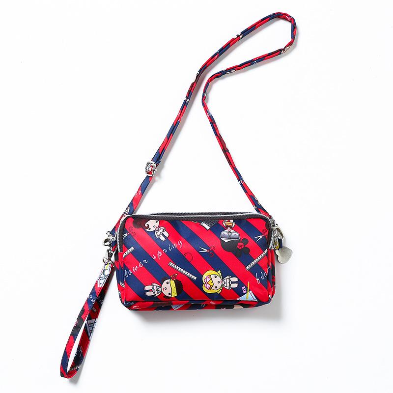 

Three-layer zipper wallet, crossbody phone bag, patterned coin purse, Harajuku fashionable clutch, versatile for commuting
