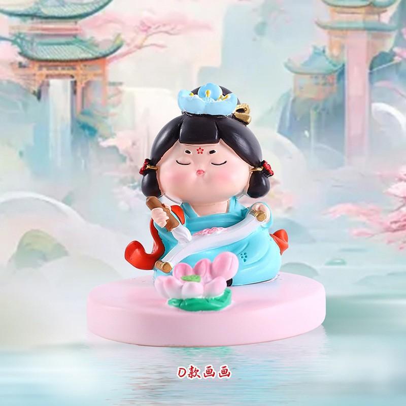 Guochao Ancient Style Tang Xiaohuan Picturesque Mobile Phone Holder Lazy Drama Chasing Artifact Desktop Small Ornament Holiday Gift