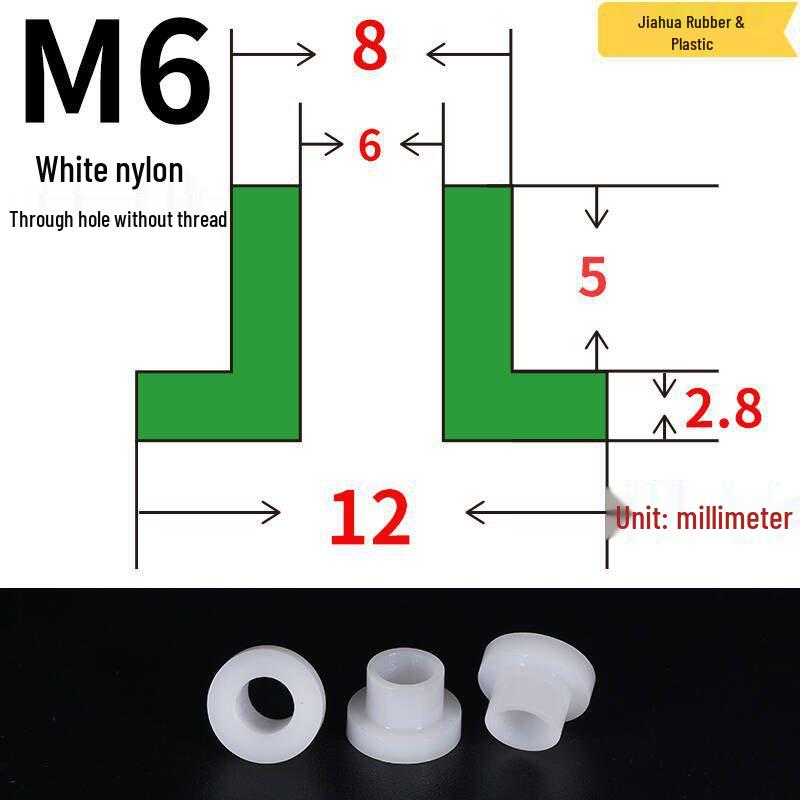 T-förmige Nylon-Dichtungsscheibe M3-M35 Gewinde Isolierabstandshalter