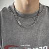 Hip-Hop Titanium Steel Double Cuban Necklace For Man Retro Simple No Fade Clavicle Sweater Chain Choker Street  Wholesale