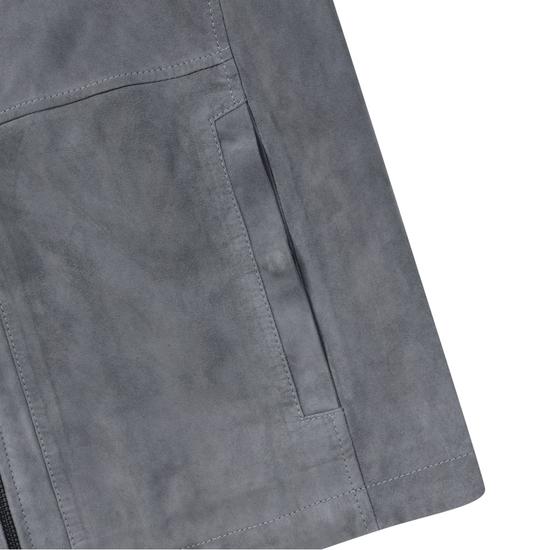 Goth Suede Goat Leather Trucker Jacket BRUDX25211GYX