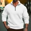 2026 CrossTUME Men's Autumn/Winter Solid Color Half-Zip Stand Collar Long Sleeve Hoodie Jacket