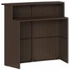 3 Piece Garden Bar Set with Cushions Brown Poly Rattan
