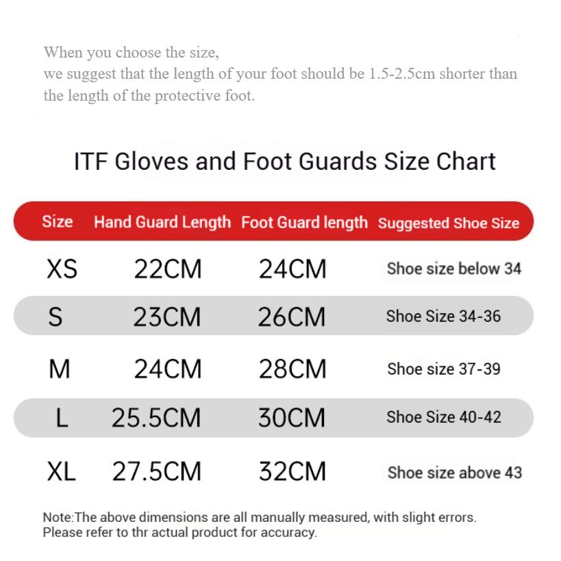 Taekwondo Red/Blue ITF Taekwondo PU Leather Gloves Foot Guard Ankle Gloves Martial Arts Karate Training Protector Equipment