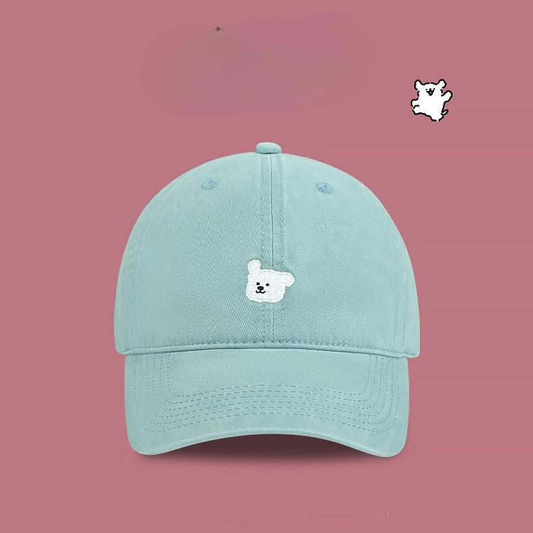 Retro Puppy Embroidered Baseball Cap for Women Korean Version with Big Head and Face Showing Small Couple's Baseball Cap Wide Brim