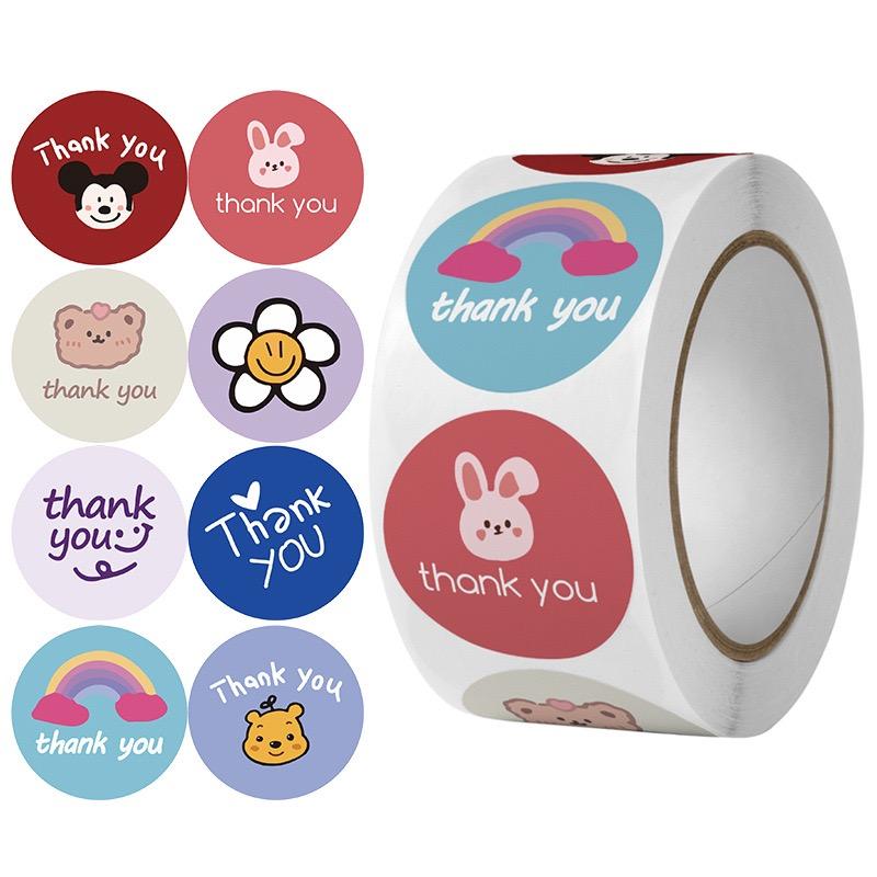 

500pcs cartoon cute stickers, cute student style, holiday handmade DIY decorative closure stickers, thank you for the label