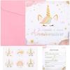 Cartes d'Anniversaire Licorne + Enveloppes Roses + Autocollants Licornes by BETESSIN