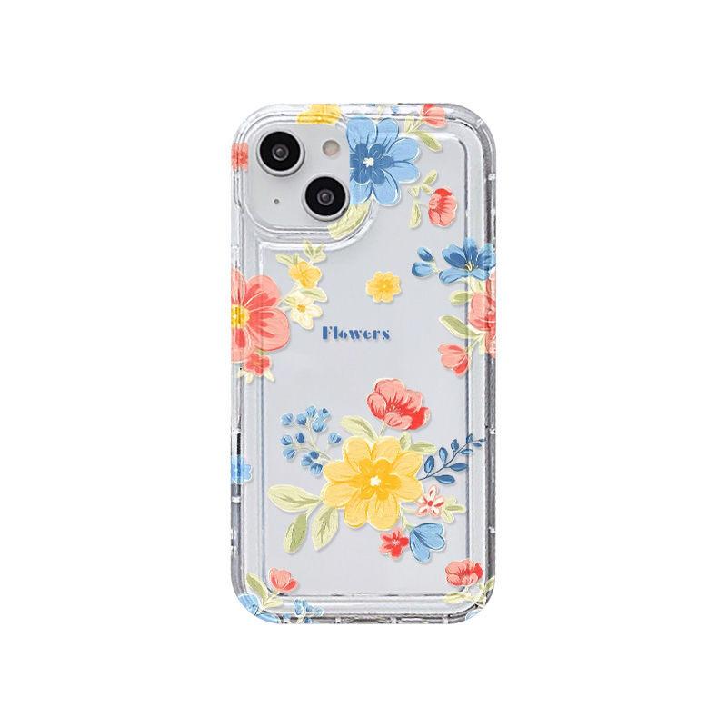 Colored Flowers and Plants for iPhone17promax Phone Case Apple 14 Retro 13/16 Premium 15
