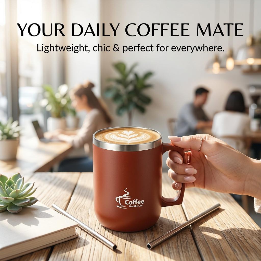 Mini Thermal Coffee Mug with Handle 304 Stainless Steel Insulated Tumbler Leakproof Portable Travel Cup Thermos Water Bottle
