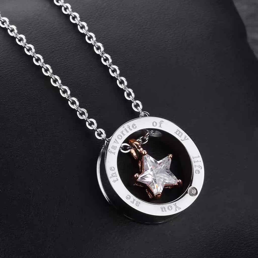 Stars in Love Niche Couple Necklace Simple Hip Hop Trend Men and Women Pair Couple Necklace 2026