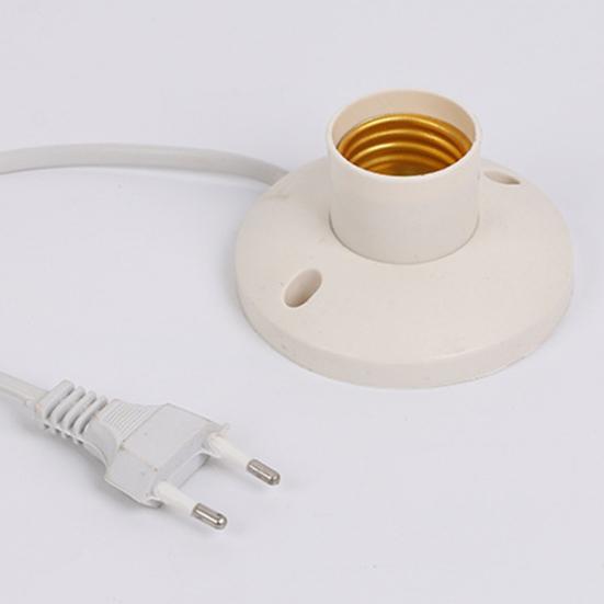 E27 Lampenfassung mit EU-Steckern & Kabel Schwer entflammbare Lampenfassung für Heimbeleuchtung Schraubbirnenfassung Sockel DIY Leuchtenersatzteil