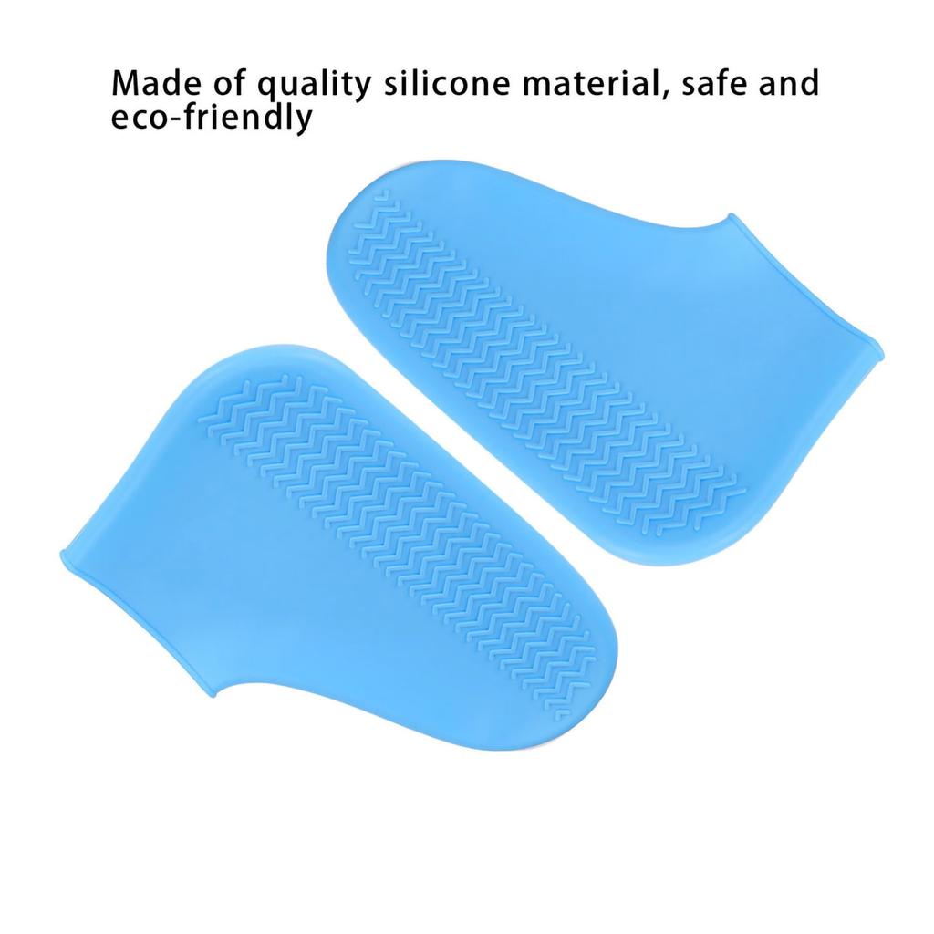 Silicone Waterproof Shoes Cover Outdoor Activity Reusable Non slip Shoes Protector Blue(Blue M)