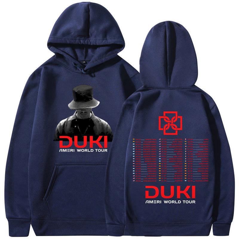 Rapper Duki Ameri Welttournee 2025 Hoodies Fan-Geschenk Männer Frauen Lässiges Übergroßes Sweatshirt Mode Hip Hop Langarm Pullover