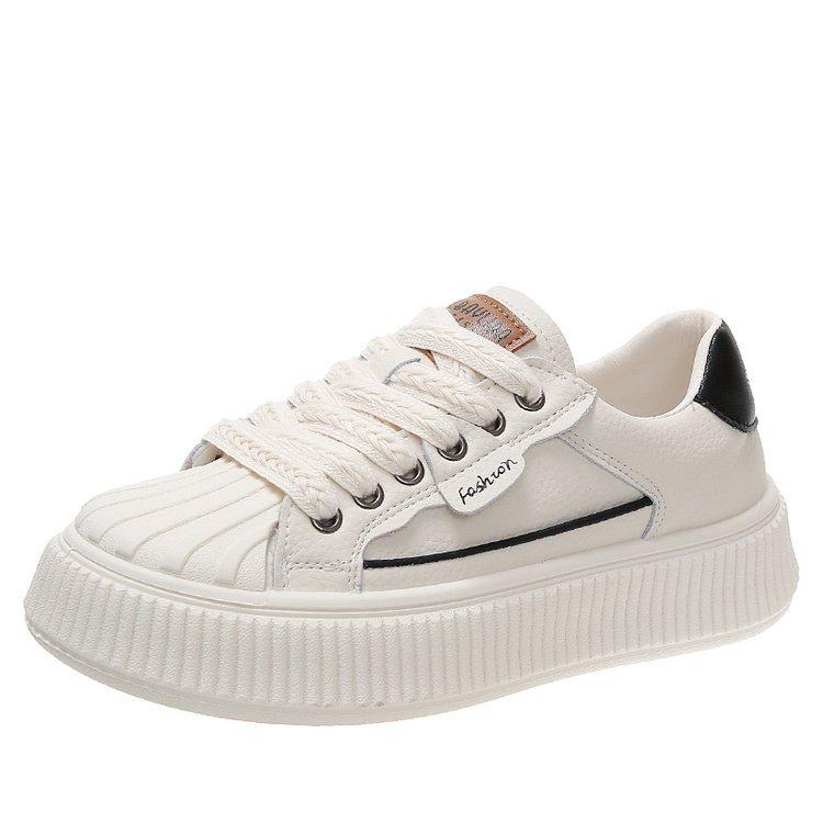 Shell head muffin soft bottom breathable Korean version versatile little white shoes women's 2025 spring new sports and leisure board shoes