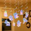 Paper Ghost Hanging Garland Colorful Spiral Banner  Birthday Celebration