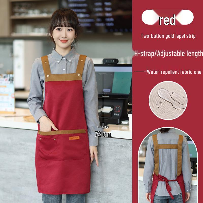 Custom Logo Waterproof and Oil-Proof Apron for Catering, Milk Tea, Coffee Shops, Baking, and Cooking