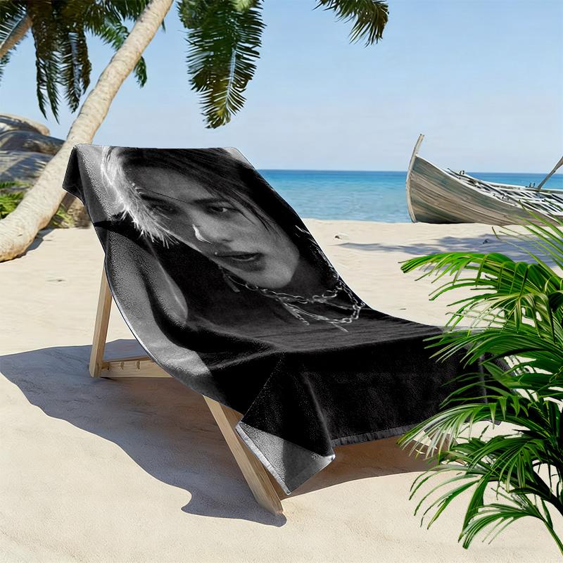 HyunjinSKZ 2D Flat Print Beach Towel, Large Soft Quick Dry Towel for Beach Camping Swimming.NSTJ0928087