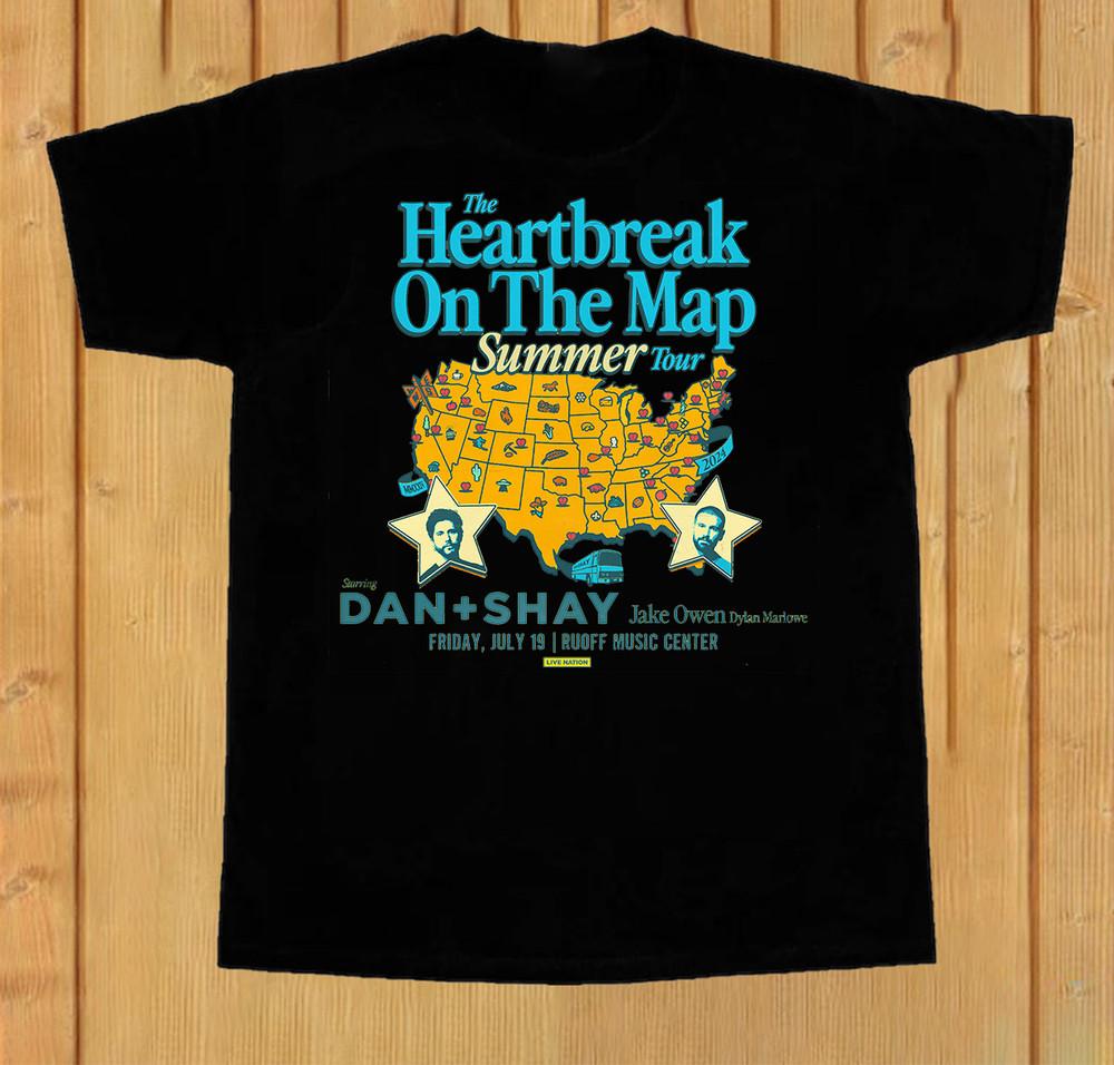 Dan And Shay Tour Heartbreak On The Map 2024 Adult Unisex Shirt All Size CS501 Unisex T-Shirt XXXL