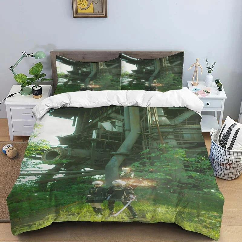 Comforter Comic Nier Art Print Three Piece Bedding Set Fashion Article Children Or Adults For Beds S S Bedding Set
