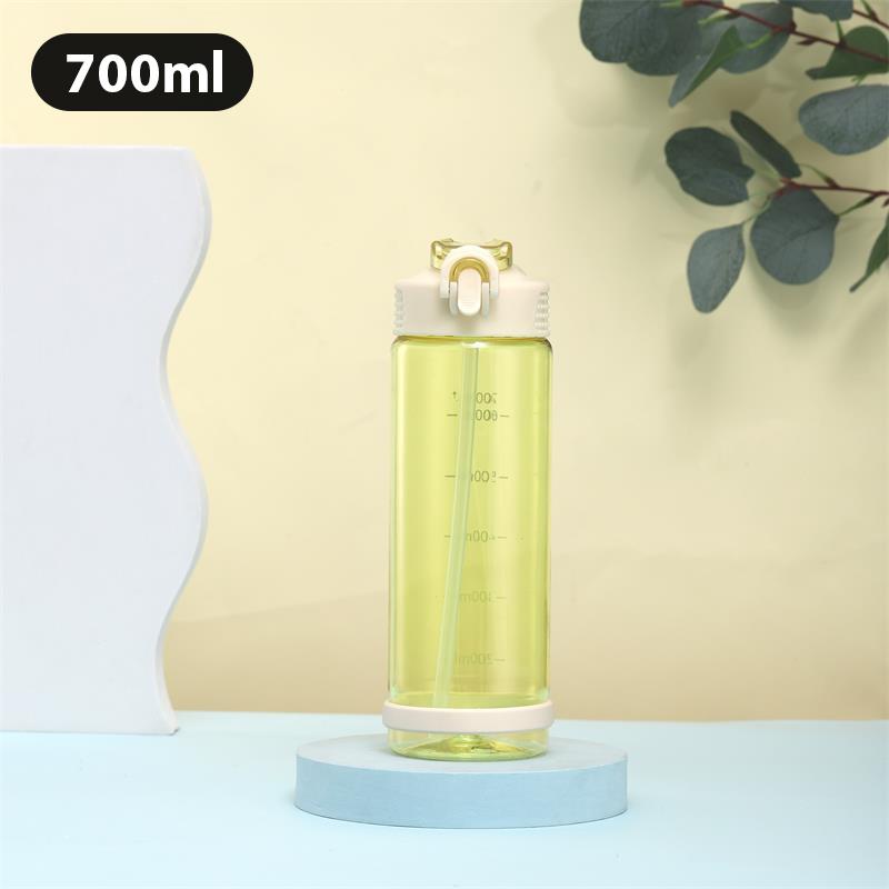 Bouteille d'eau légère de 500/700 ml à transporter, grande capacité, avec paille, gobelets sportifs, résistante aux chutes, étanche, gobelets en plastique