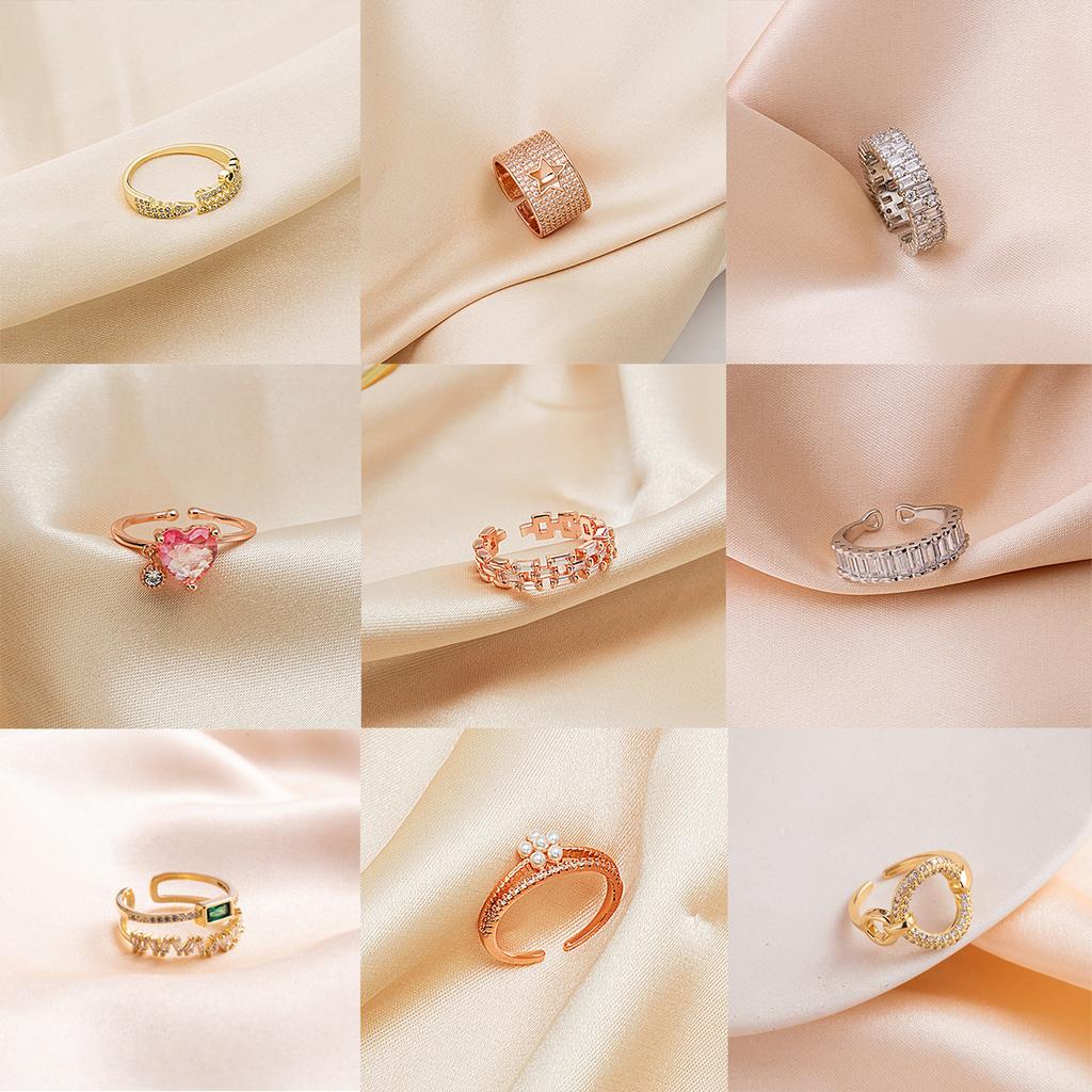 Temperament Simple Design Sense Niche Ring, Fashionable Personality High Sense Diamond Ring Women
