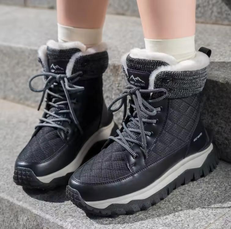 

Winter Fashion Women s Shoes Plus Fleece Thickened Snow Boots Non-Slip High-Top Cotton Boots Women s Outdoor Large Cotton Shoes 41(Foot25.5cm)