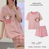 Sommer Pyjama Hausanzug Damen Dünne Baumwolle Kurzarm Shorts Cartoon Lässig Koreanisch Süß Studenten Pyjama Hausanzug