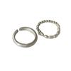 S925 Sterling Silver Freshwater Pearl Open Ring - Women's Stackable Frosted Band