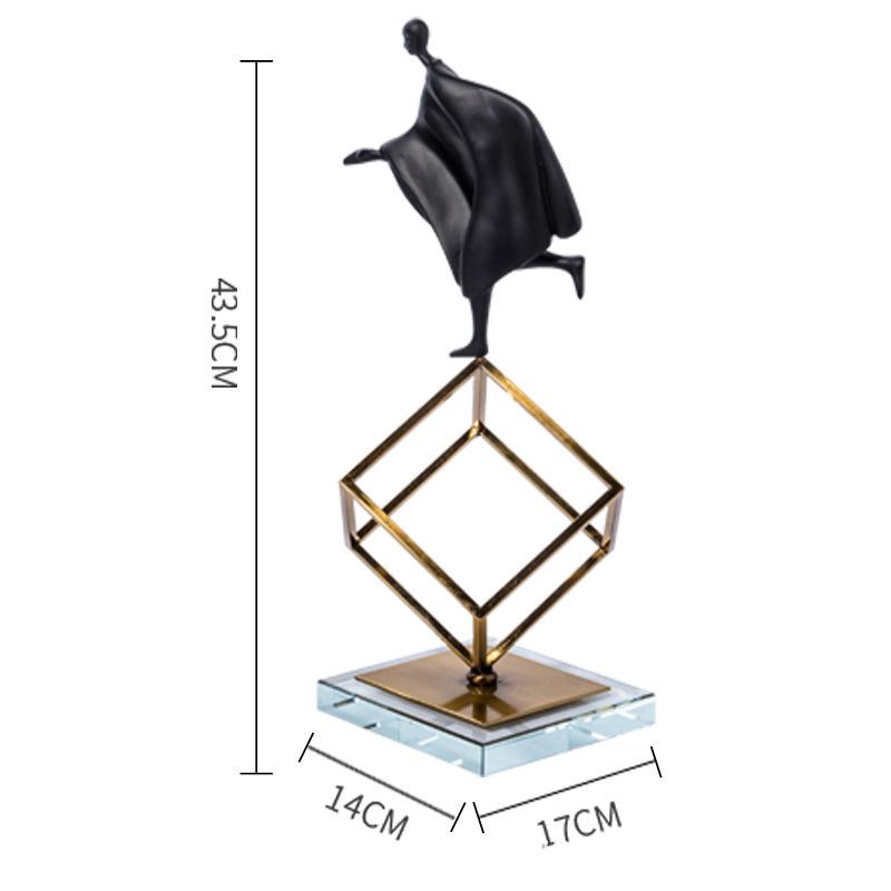 Modern Minimalist Creative Gymnastics Figure Decoration Room Geometric Wrought Iron Ornament