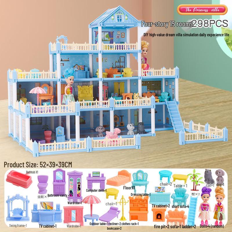 Princess Dream Castle Dollhouse DIY Set for Kids - Perfect Role-Playing Gift for Girls