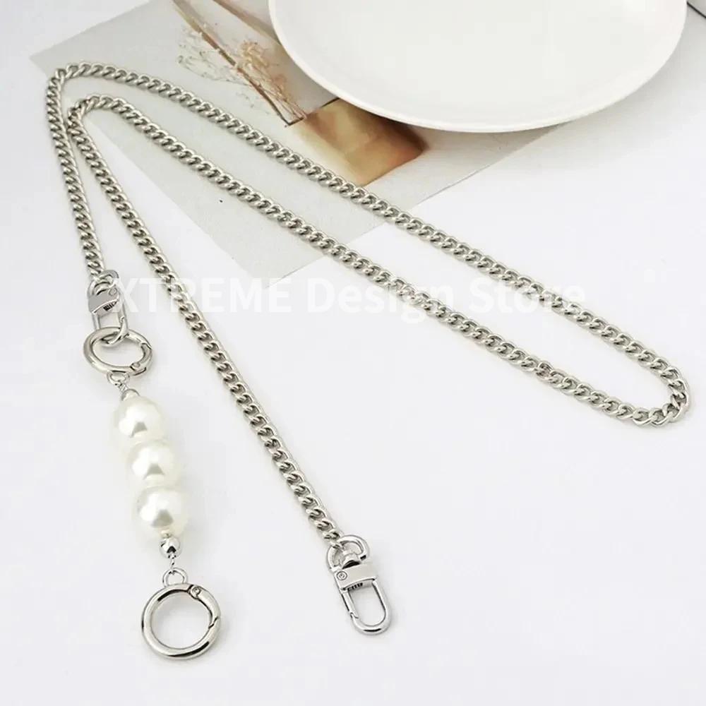 

120CM Bag Chain Strap Extender Pearls Patchwork Bag Chain Pearl Handbag Extension Chain Women Bags Belt 120CM серебряный
