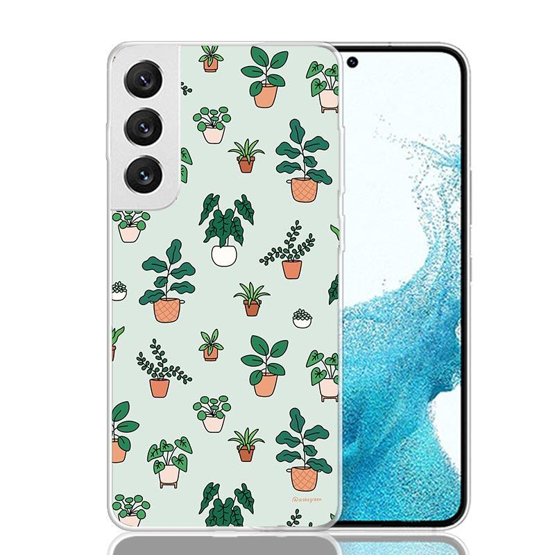 Cartoon Cactus Green Plants Phone Case For Samsung Galaxy S26 Ultra S23 S24 S25 Edge S20 FE S21 S22 Plus Soft Print Shell Cover
