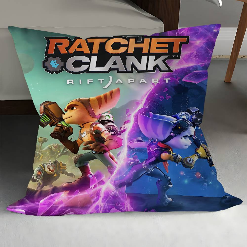 

Игра Ratchet & C-Clank Декоративный Чехол для Подушки Эстетика Комнаты Домашний Декор Спальня Диван Кровать Чехол для Подушки 45x45 12x12Inch