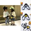 Fashionable Kids Smiley Face Crossbody Bag Chic Durable Canvas Small Backpack For Children