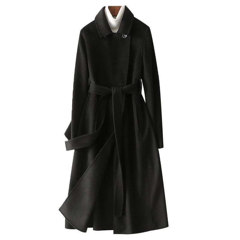 2022 Double-Sided Cashmere Slim-Fit Women's Long Wool Coat
