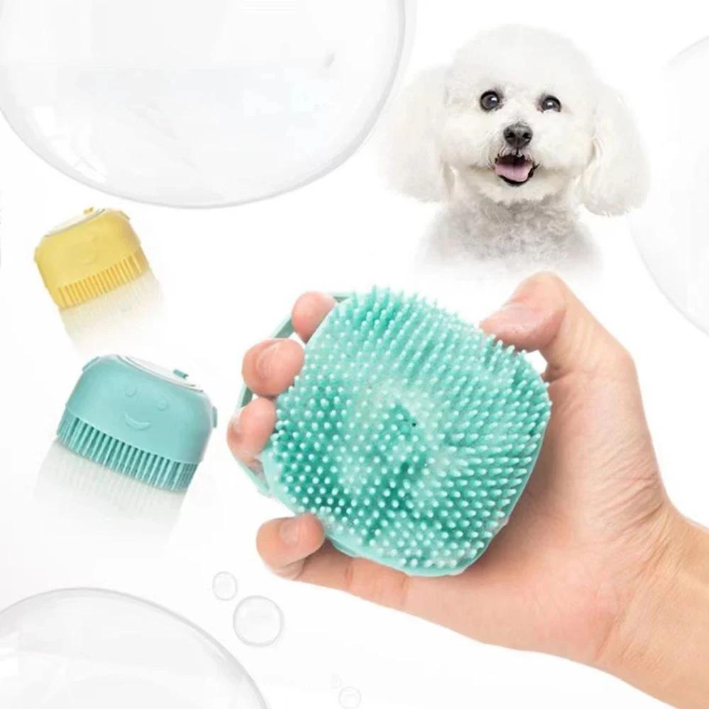 Bathroom Puppy Dog Cat Bath Massage Gloves Brush Soft Safety Silicone Pet Accessories for Dogs Cats Dog Comb Tools