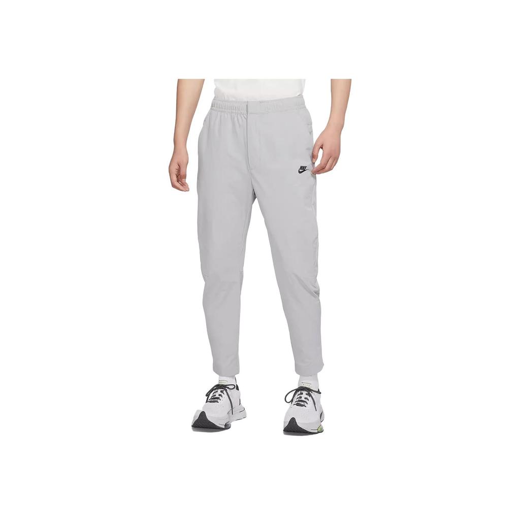 Nike Solid Logo Print Elastic Waist Straight-Leg Knit Sweatpants Men Bottoms Grey DM6622-012