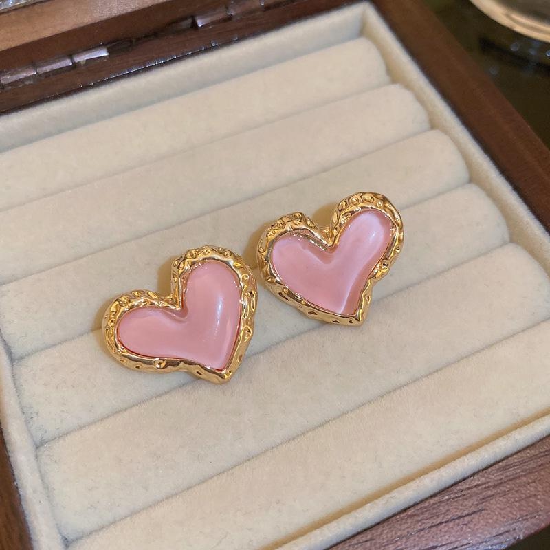 

Срібні сережки з діамантами та рожевими квітами - Ніжний солодкий дизайн у стилі Морі для жінок