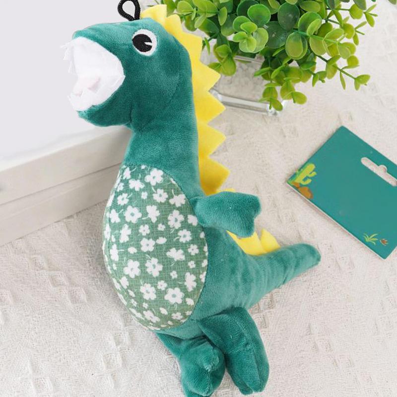 Puppy Chew Toys For Teething Plush Dinosaur Toys For Dog Interactive Plush Doll Indestructible Pet Supplies For Training