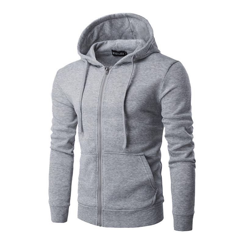 Unisex Solid Color Fleece Hoodie Cardigan - Autumn/Winter Zipper Sweatshirt, 15 Colors Available