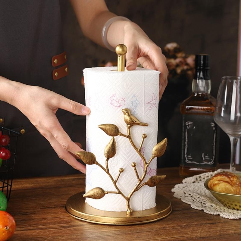 Modern Iron Tissue Holder Freestanding Towel Brackets Not Installation Required Easy Assembly Rusts Proof for Home Decors